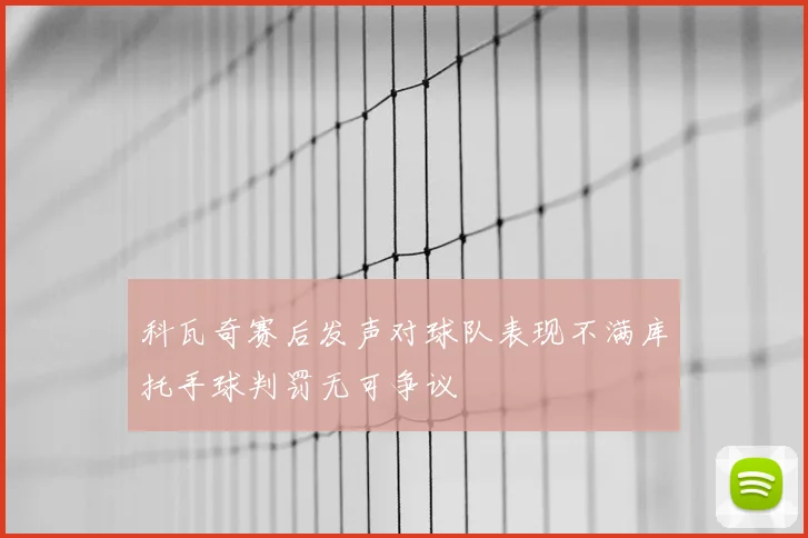 科瓦奇赛后发声对球队表现不满库托手球判罚无可争议